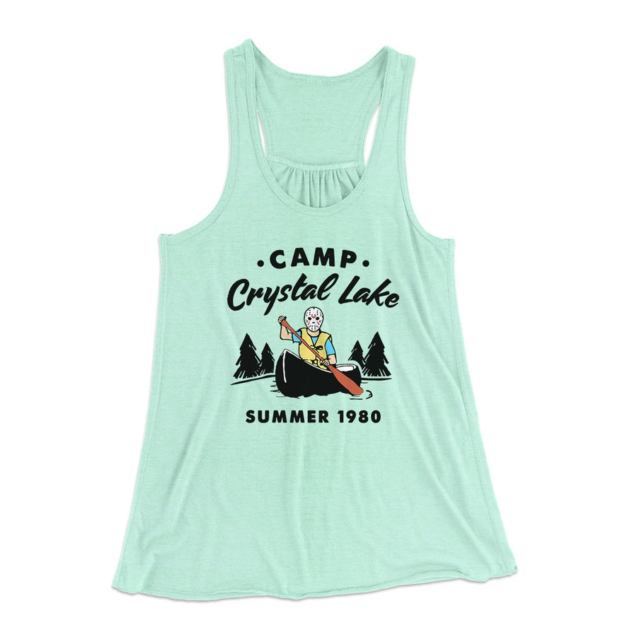 Camp Crystal Lake Women's Flowey Tank Top Mint | Funny Shirt from Famous In Real Life