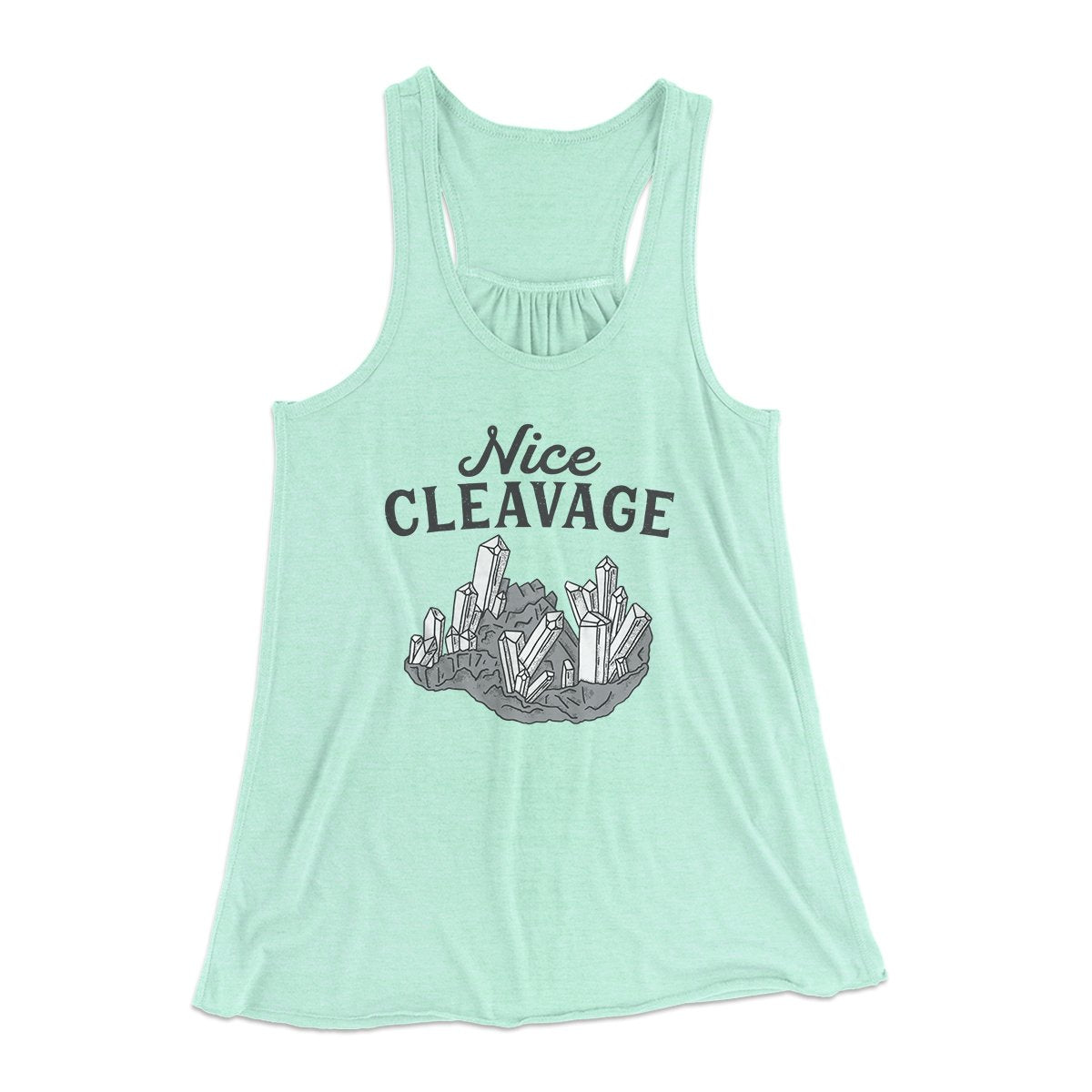 Nice Cleavage Women's Flowey Tank Top Mint | Funny Shirt from Famous In Real Life