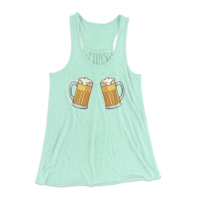 Beer Bra Women's Flowey Tank Top Mint | Funny Shirt from Famous In Real Life