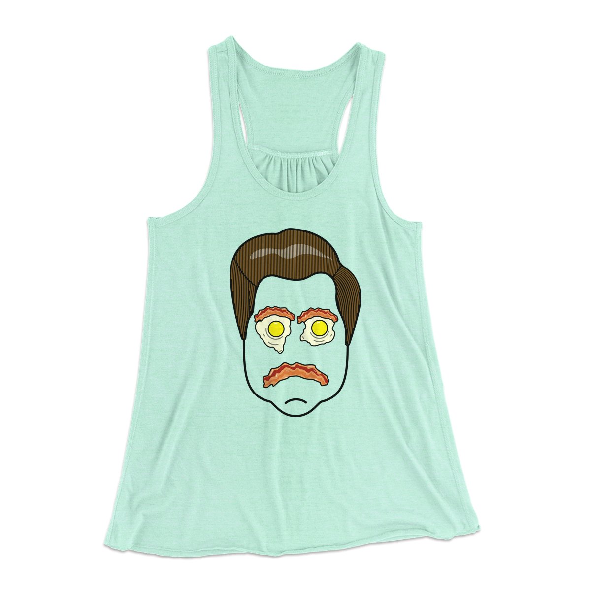 King of Breakfast Women's Flowey Tank Top Mint | Funny Shirt from Famous In Real Life