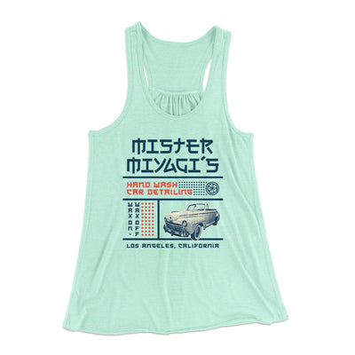 Mr. Miyagi's Car Detailing Women's Flowey Tank Top Mint | Funny Shirt from Famous In Real Life