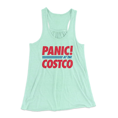 Panic! At The Costco Women's Flowey Tank Top Mint | Funny Shirt from Famous In Real Life