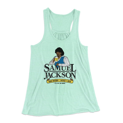 Samuel L. Jackson Women's Flowey Tank Top Mint | Funny Shirt from Famous In Real Life