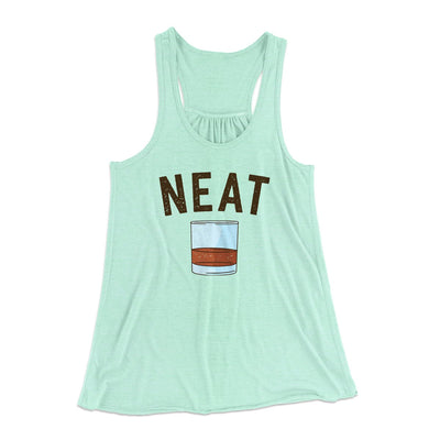 Whiskey- Neat Women's Flowey Tank Top Mint | Funny Shirt from Famous In Real Life