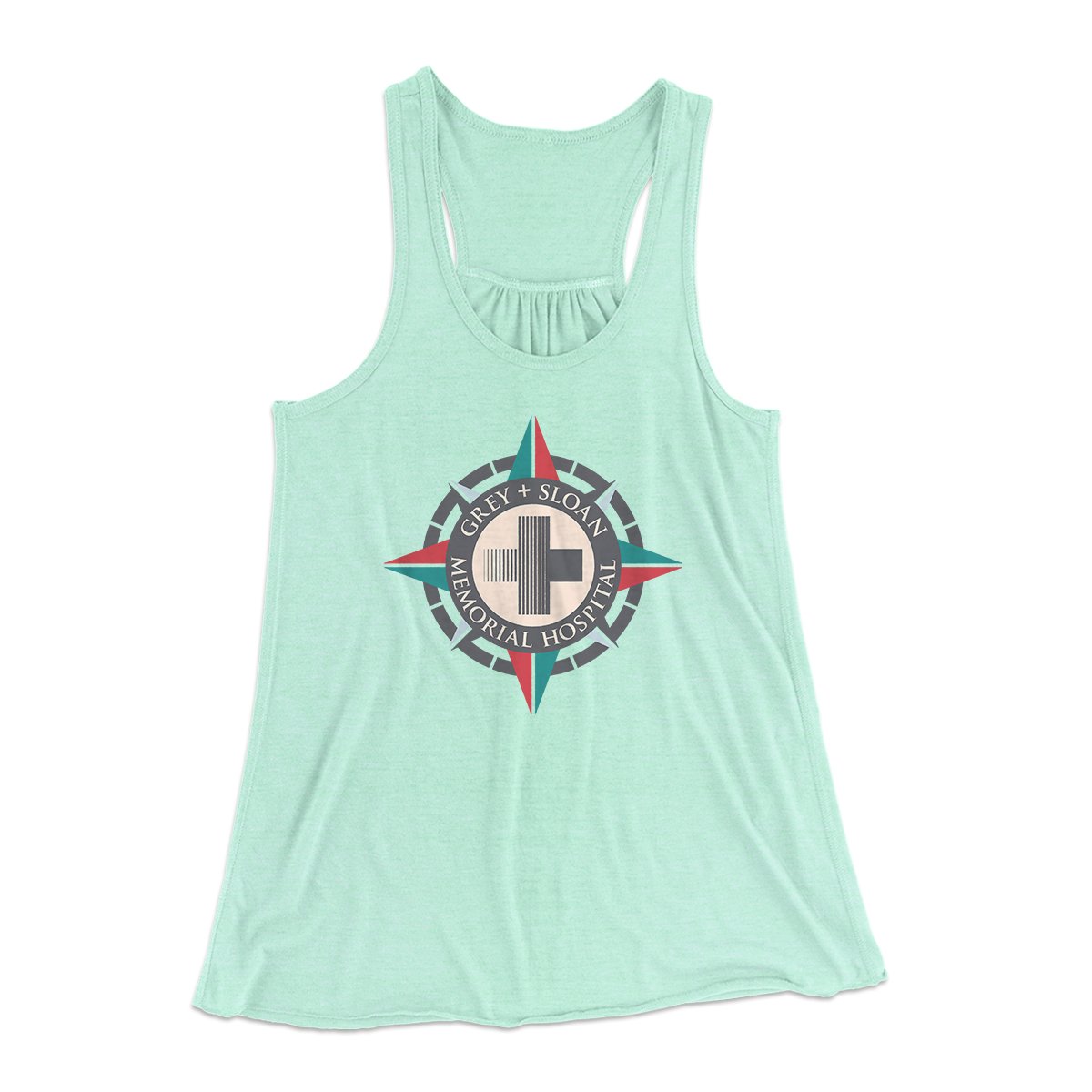 Grey-Sloan Hospital Women's Flowey Tank Top Mint | Funny Shirt from Famous In Real Life