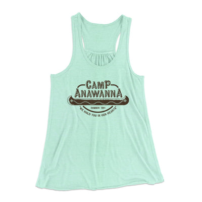 Camp Anawanna Women's Flowey Tank Top Mint | Funny Shirt from Famous In Real Life
