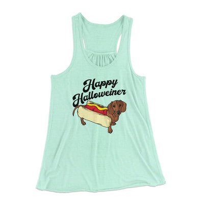 Happy Hallowiener Women's Flowey Tank Top Mint | Funny Shirt from Famous In Real Life
