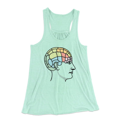 Phrenology Chart Women's Flowey Tank Top Mint | Funny Shirt from Famous In Real Life