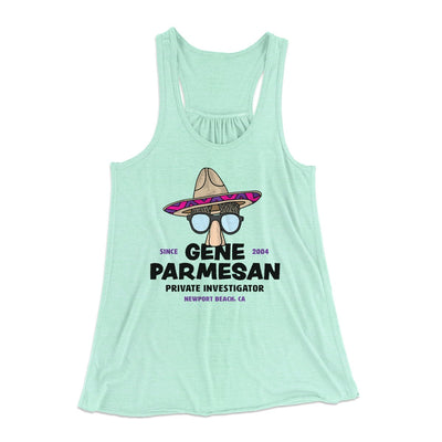 Gene Parmesan Women's Flowey Tank Top Mint | Funny Shirt from Famous In Real Life