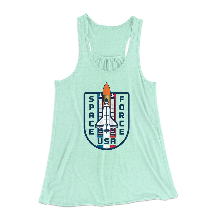 Space Force USA Racerback Tank Top Mint | Funny Shirt from Famous In Real Life