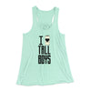 I Love Tall Boys Women's Flowey Tank Top Mint | Funny Shirt from Famous In Real Life