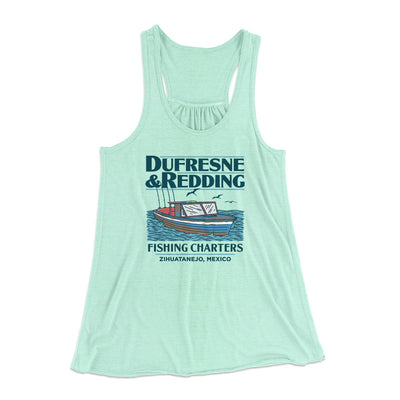 Dufresne & Redding Fishing Charters Women's Flowey Tank Top Mint | Funny Shirt from Famous In Real Life