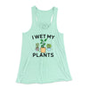 I Wet My Plants Women's Flowey Tank Top Mint | Funny Shirt from Famous In Real Life