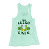 Zero Lucks Given Women's Flowey Tank Top Mint | Funny Shirt from Famous In Real Life