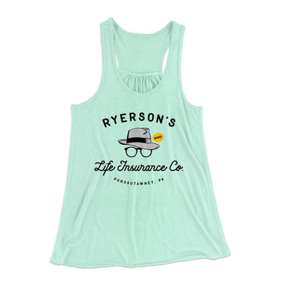Ryerson's Life Insurance Women's Flowey Tank Top Mint | Funny Shirt from Famous In Real Life