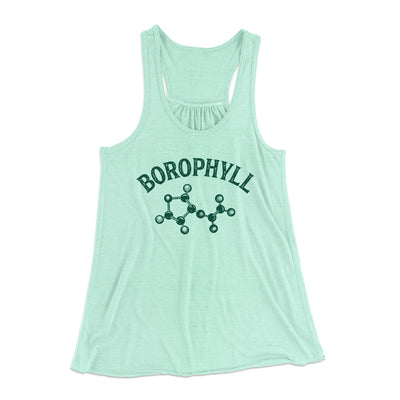 Borophyll Women's Flowey Tank Top Mint | Funny Shirt from Famous In Real Life