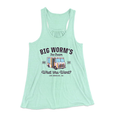 Big Worm's Ice Cream Women's Flowey Tank Top Mint | Funny Shirt from Famous In Real Life