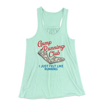 Gump Running Club Women's Flowey Tank Top Mint | Funny Shirt from Famous In Real Life
