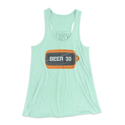 Beer:30 Women's Flowey Tank Top Mint | Funny Shirt from Famous In Real Life