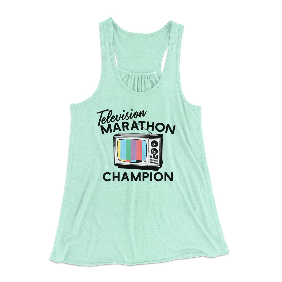 Television Marathon Champion Funny Women's Flowey Tank Top | Funny Shirt from Famous In Real Life