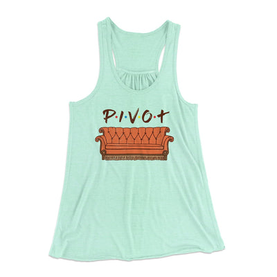 Pivot Women's Flowey Tank Top Mint | Funny Shirt from Famous In Real Life