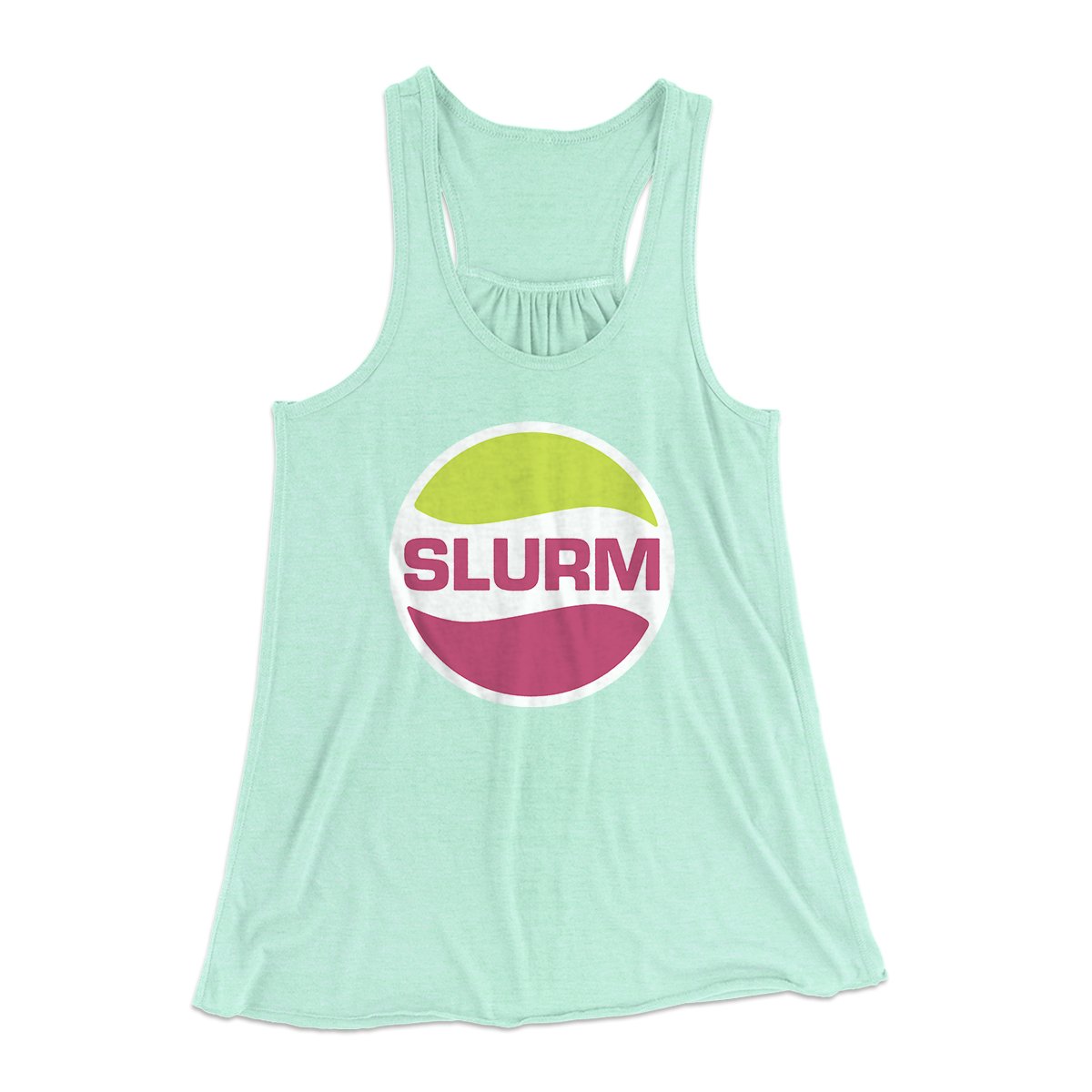 Slurm Women's Flowey Tank Top Mint | Funny Shirt from Famous In Real Life