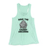 Save The Chubby Unicorns Women's Flowey Tank Top Mint | Funny Shirt from Famous In Real Life