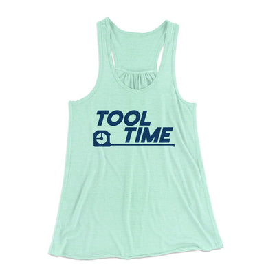 Tool Time Women's Flowey Tank Top Mint | Funny Shirt from Famous In Real Life