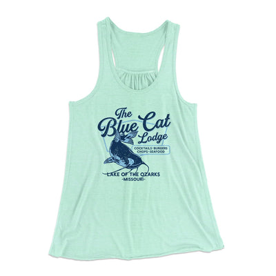 Blue Cat Lodge Women's Flowey Tank Top Mint | Funny Shirt from Famous In Real Life