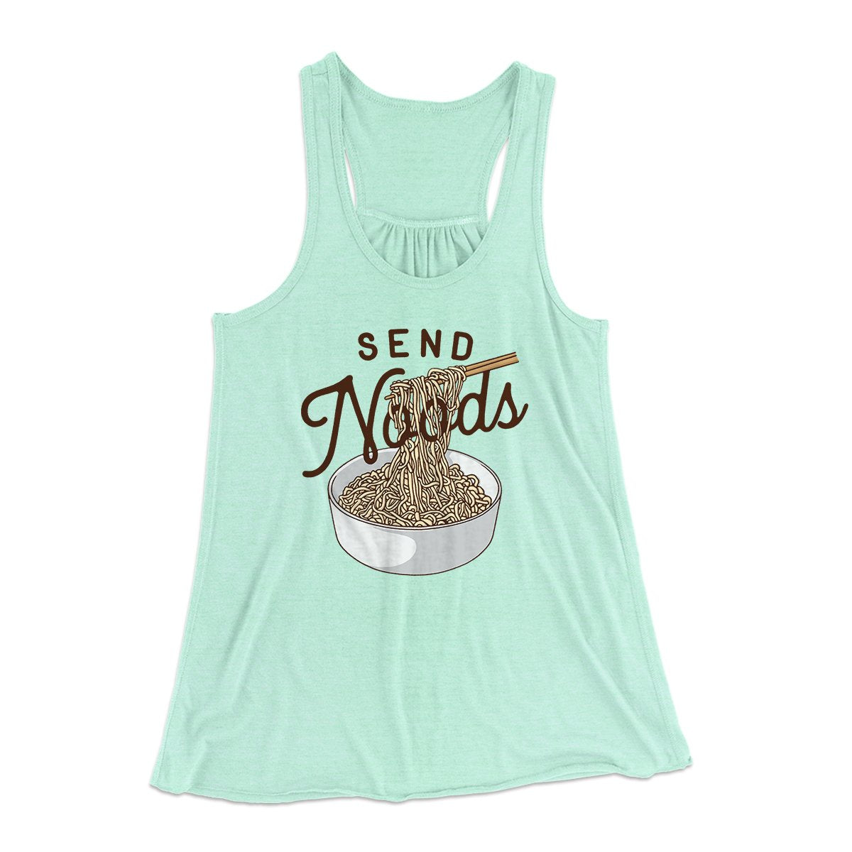 Send Noods Funny Women's Flowey Tank Top Mint | Funny Shirt from Famous In Real Life
