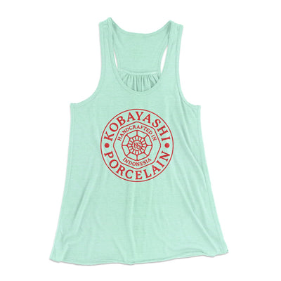 Kobayashi Porcelain Women's Flowey Tank Top Mint | Funny Shirt from Famous In Real Life