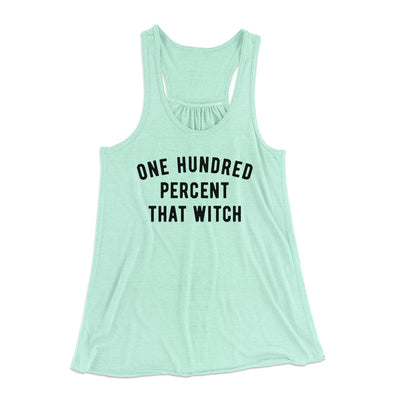 100% That Witch Women's Flowey Tank Top Mint | Funny Shirt from Famous In Real Life