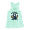 I Love Purrades Women's Flowey Tank Top Mint | Funny Shirt from Famous In Real Life