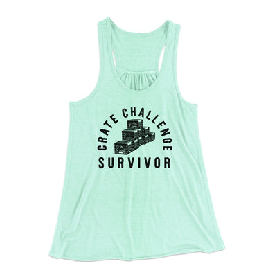 Crate Challenge Survivor 2021 Funny Women's Flowey Tank Top Mint | Funny Shirt from Famous In Real Life