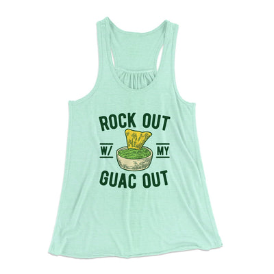 Rock Out With My Guac Out Women's Flowey Tank Top Mint | Funny Shirt from Famous In Real Life