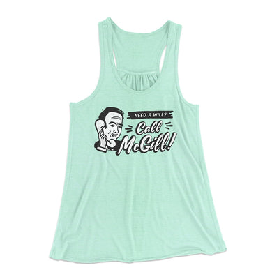 Need A Will Women's Flowey Tank Top Mint | Funny Shirt from Famous In Real Life