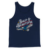 Bald & Beautiful Men/Unisex Tank Navy | Funny Shirt from Famous In Real Life