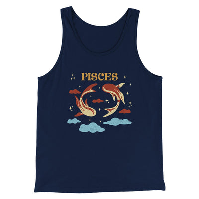 Pisces Men/Unisex Tank Navy | Funny Shirt from Famous In Real Life