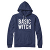 Basic Witch Hoodie Navy | Funny Shirt from Famous In Real Life