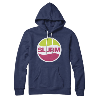 Slurm Hoodie Navy | Funny Shirt from Famous In Real Life