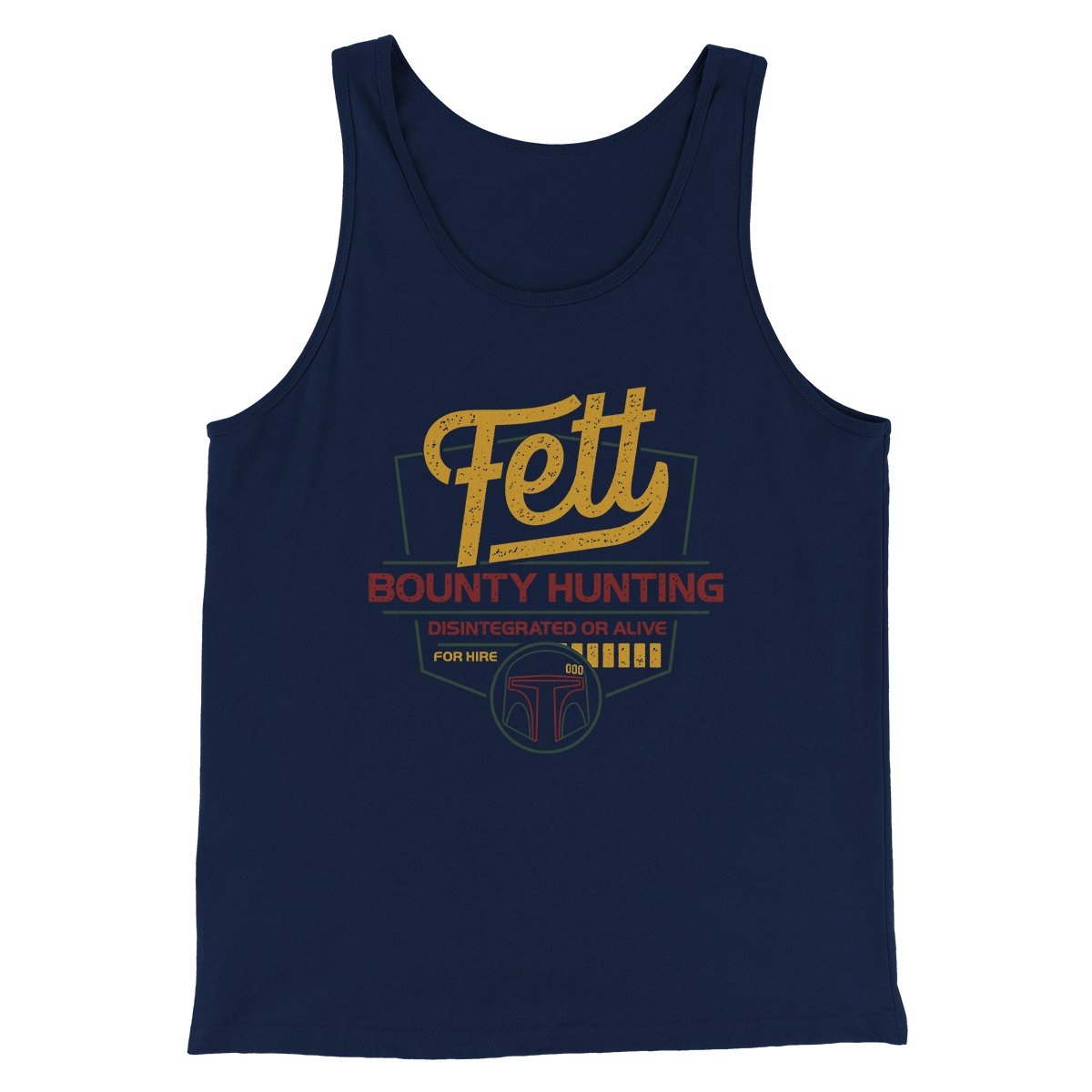Fett Bounty Hunting Funny Movie Men/Unisex Tank Top Navy | Funny Shirt from Famous In Real Life