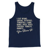 You Name It Funny Thanksgiving Men/Unisex Tank Top Navy | Funny Shirt from Famous In Real Life