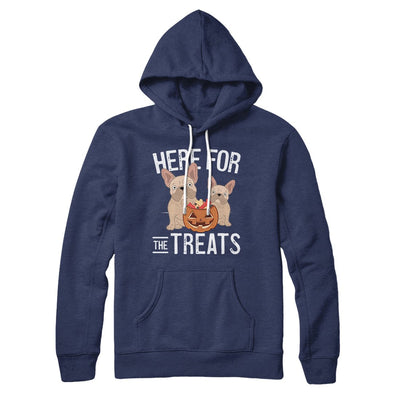Here For The Treats Hoodie Navy | Funny Shirt from Famous In Real Life