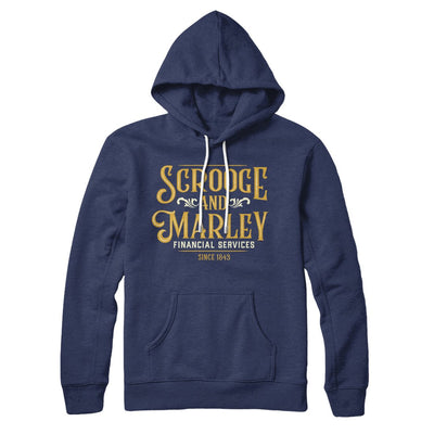 Scrooge & Marley Financial Services Hoodie Navy | Funny Shirt from Famous In Real Life