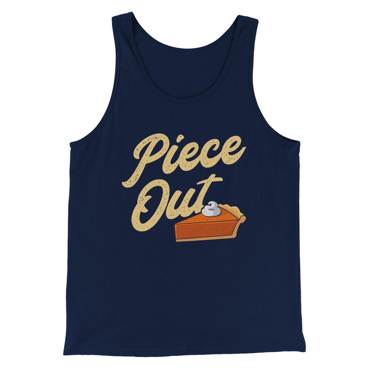 Piece Out Funny Thanksgiving Men/Unisex Tank Top Navy | Funny Shirt from Famous In Real Life