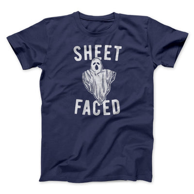 Sheet Faced Men/Unisex T-Shirt Navy | Funny Shirt from Famous In Real Life