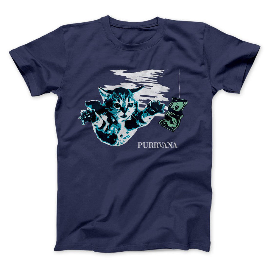 Purrvana Men/Unisex T-Shirt Navy | Funny Shirt from Famous In Real Life
