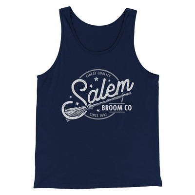 Salem Broom Company Men/Unisex Tank Top Navy | Funny Shirt from Famous In Real Life