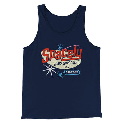 Spacely Space Sprockets Men/Unisex Tank Top Navy | Funny Shirt from Famous In Real Life