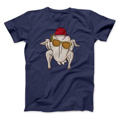 Monica Turkey Head Funny Thanksgiving Men/Unisex T-Shirt Navy | Funny Shirt from Famous In Real Life